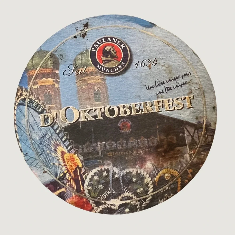 Paulaner Beer Coaster Blue Vintage Oktoberfest Munchen Barware